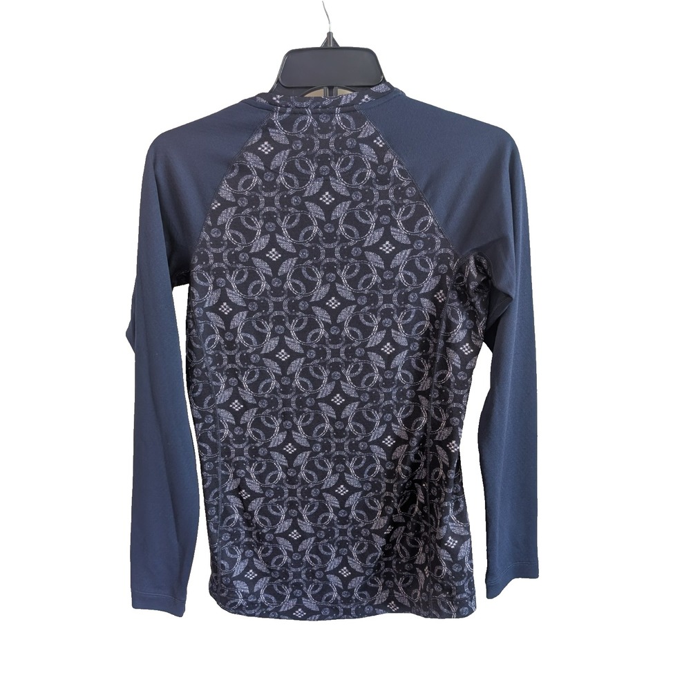 Patagonia Womens Capilene Midweight Crew Baselayer Top Navy Blue Small Hiking - Picture 2 of 6